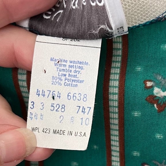 Rare Levi's Levi Strauss & Co Western Button Down Top Lace Size 10 Vintage - Picture 3 of 13